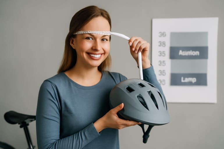 Damen-Fahrradhelm Passform-Check mit Größenberater